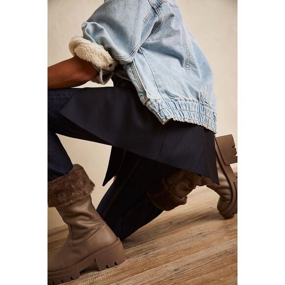 Free People x Equitaire Charlee Mid Shearling Fur Boots $348 - Picture 8 of 14